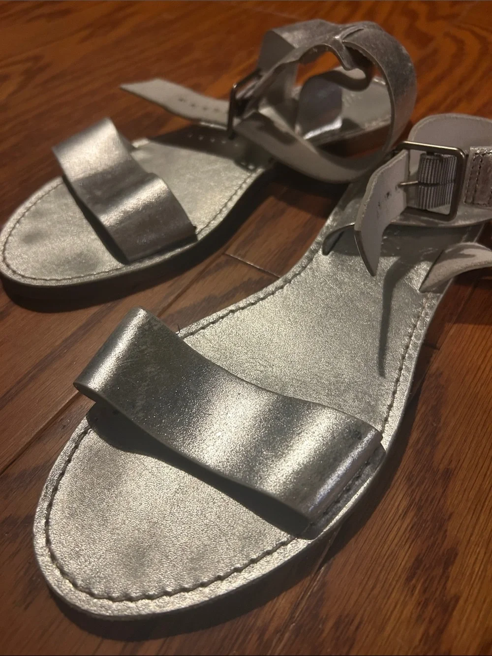 Madewell Silver Leather Sandals
